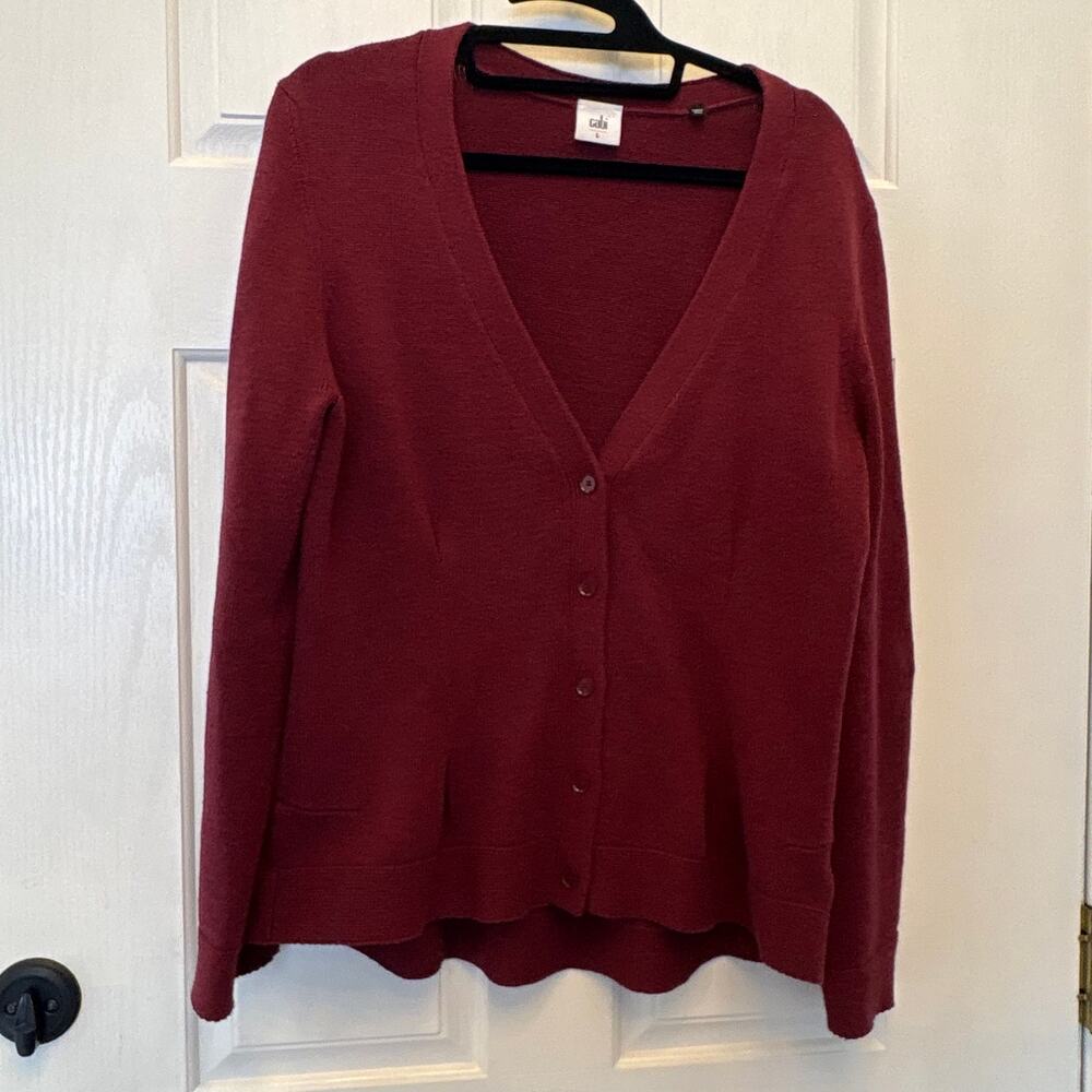 Cabi Style #3529 Catch Cardigan size L Burgundy